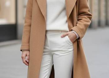 Wełniany płaszcz w rozmiarze 40