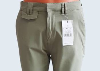 Damskie oliwkowe bawełniane spodnie proste Greenpoint 38/M