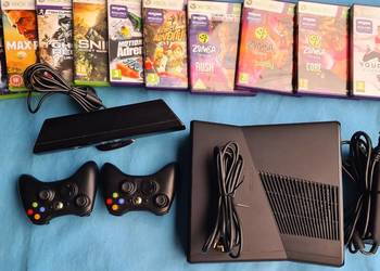 Xbox 360 kinect jak nowy + dwa dżojstiki i gry