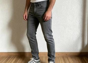 Tommy Hilfiger Spodnie Jeansowe Męskie W31 L32 Grey Denim, Bawełna +elastan