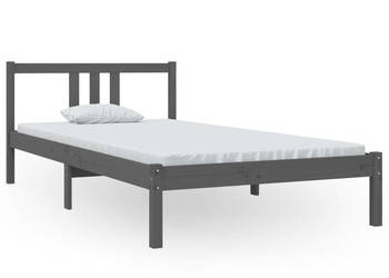 Rama łóżka szara lite drewno 100 x 200 cm WM-814876