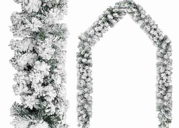 vidaXL Świąteczna girlanda pokryta śniegiem, zielona, 5 m, PVC(SKU:320967)