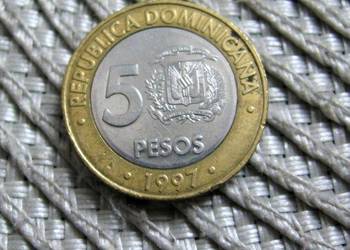 Dominikana 5 Pesos 1997r - 50 Lecie Banku Centralnego