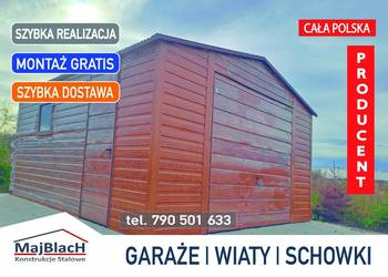 Garaż Blaszany Drewnopodobny - Złoty Dąb - Garaże Blaszane – Maj-Blach