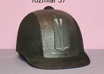 Kask jeździecki z brokatem - rozmiar 57 - czarny Equitare