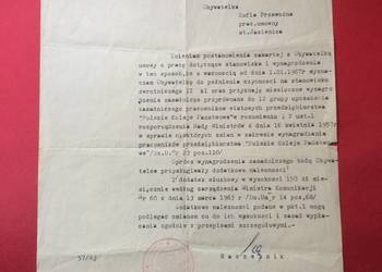 ( 1271 ) Pismo Dot. Zmiany Umowy o Pracę PKP, Z. Przewoźna