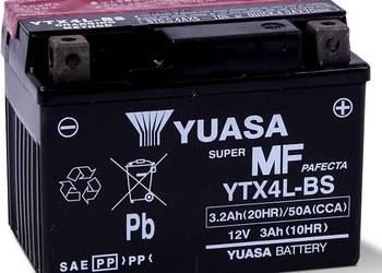 Akumulator motocyklowy 3,2Ah 50A YUASA YTX4L-BS AGM