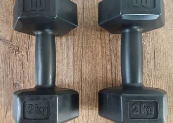 Zestaw hantli 2x2kg czarne hantle do ćwiczeń ciężarki