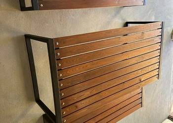 Ręcznie wykonany komplet ogrodowy: stół + 2 ławki solidna