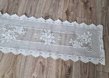 obrus bieżnik ażurowy ażur prostokątny kremowy