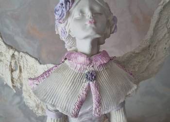 Piękny anioł ecru,  róż, perła