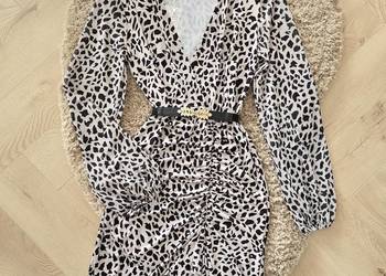 Sukienka drapowany przód Print Centki