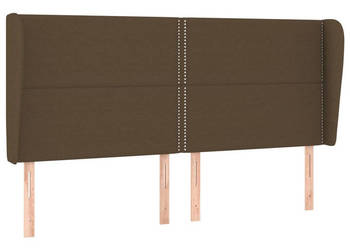 Zagłówek uszak ciemnobrązowy 183x23x118/128 cm tkanina WM-3117833