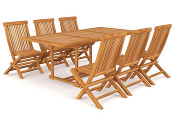 7-cz. zestaw mebli ogrodowych lite drewno tekowe WM-3059605