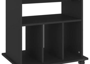 Szafka na kółkach czarna 60x45x60 cm materiał drewnopochodny WM-808477