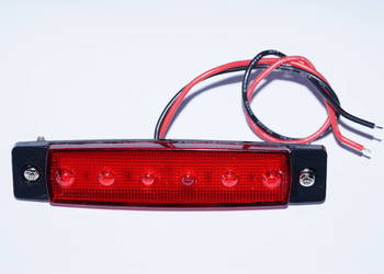 Lampa obrysowa czerwona 6 led czerwona