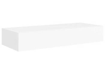 vidaXL Półka ścienna z szufladą, biała, 60 x 23,5 x 10 cm, MDF(sku330255)