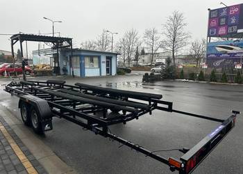 OD RĘKI - Nowa przyczepa podłodziowa DMC 3500 2 osie ładowność 2850 kg