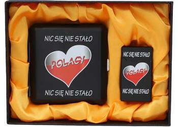 Zestaw Patriotyczny Zapalniczka + Papierośnica ''Polacy Nic Się Nie Stało''