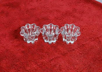 Francuskie świeczniki REIMS – Ice Glass – Vintage France – 3 szt.