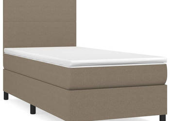 Łóżko kontynentalne z materacem taupe tkanina 80x200 cm WM-3141573