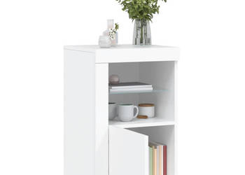 Szafka boczna z LED biała materiał drewnopochodny WM-836630