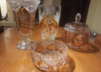 Komplet kryształ PRL lata 70 całość