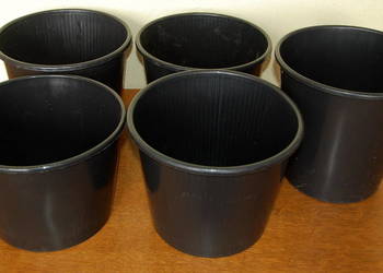 5 szt. duże pojemniki plastikowe na sadzonki wiaderka 26x25cm i26x20