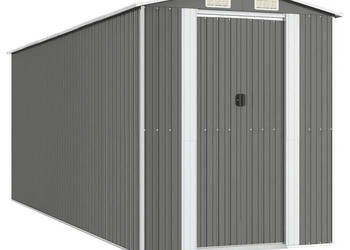 Szopa ogrodowa jasnoszara 192x523x223 cm stal galwanizowana WM-3147442
