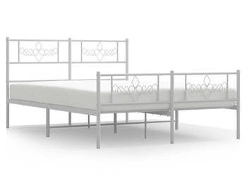 Łóżko Metalowe Białe Rama Łóżka Ze Stelażem Biała 135x190 cm WM-355333