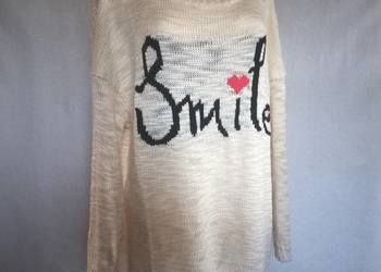 Sweter kremowy Tunika r. One Size NOWY