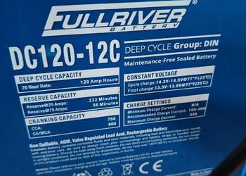 Akumulator Fullriver AGM DC120-12C 12V 120Ah 750A
