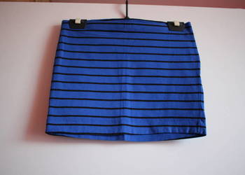 Niebieska spódniczka spódnica w czarne paski H&M 146/152 cm