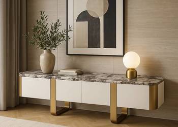 Komoda RTV biała szafka pod telewizor Sofia 200x40x36