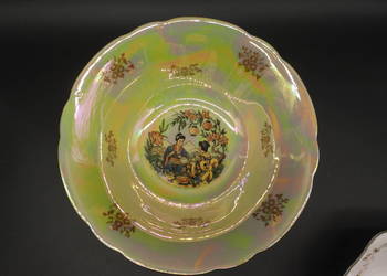 Porcelanowa miska iryzowana z motywem scenki rodzajowej, SEP GDR