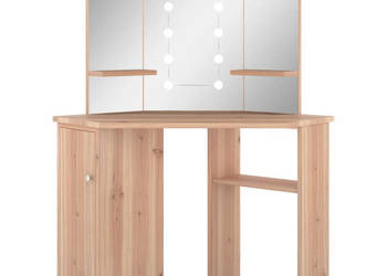 Toaletka narożna z oświetleniem LED dąb 111x54x1415 cm WM-326533