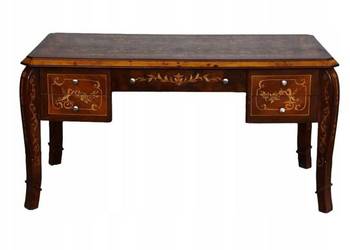 Drewniane Biurko Styl Art Deco - Stół - Gabinet - Salon Biuro - Intarsje