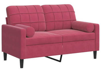 2-osobowa sofa z poduszkami winna czerwień 120 cm aksamit WM-3278213