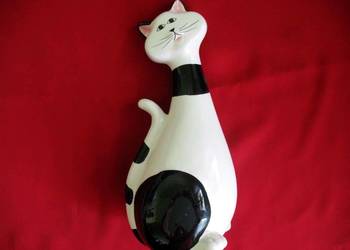 Kot - figurka ręcznie zdobiona - ceramika - 23 x 11 x 9 cm