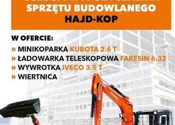 Usługi minikoparka Kubota kx 27+wywrotka 3.5t+wiertnica