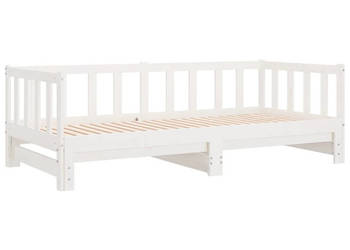 Łóżko dzienne rozsuwane z materacem białe drewno 90x190 cm WM-836163