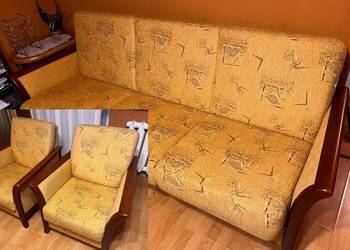 Wypoczynek - wersalka rozkładana + 2 fotele - Stan Znakomity