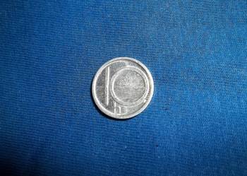 10 halerzy czeskich z 1999r., monety, numizmatyka.