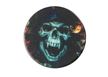 Metalowy Młynek do Tytoniu Suszu CBD Czarny z Śmiejącym się Kościotrupem