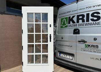 Drzwi zewnętrzne drewniane OD REKI BIAŁE ANGIELSKIE