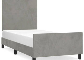 Rama łóżka bez materaca jasnoszara aksamitna 90x200 cm WM-3125611