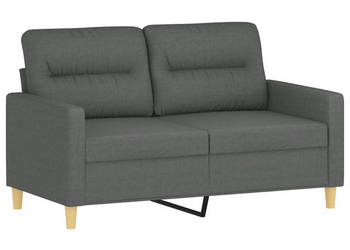 Sofa 2-osobowa ciemnoszara 120 cm tapicerowana tkaniną WM-359228