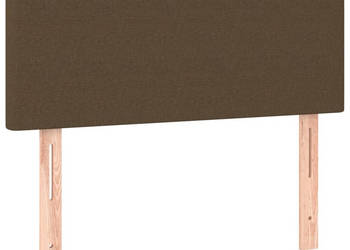 Zagłówek do łóżka z LED ciemnobrązowy 90x5x78/88 cm tkanina WM-3121317