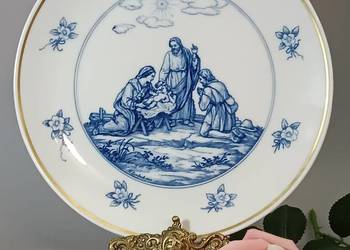 Meissen Patera Ścienna Boże Narodzenie 1944 Kobalt Złoto Miśnia