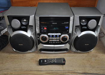 uszkodzona wieża hi-fi PHILIPS FW M355/22 + dwa głośniki